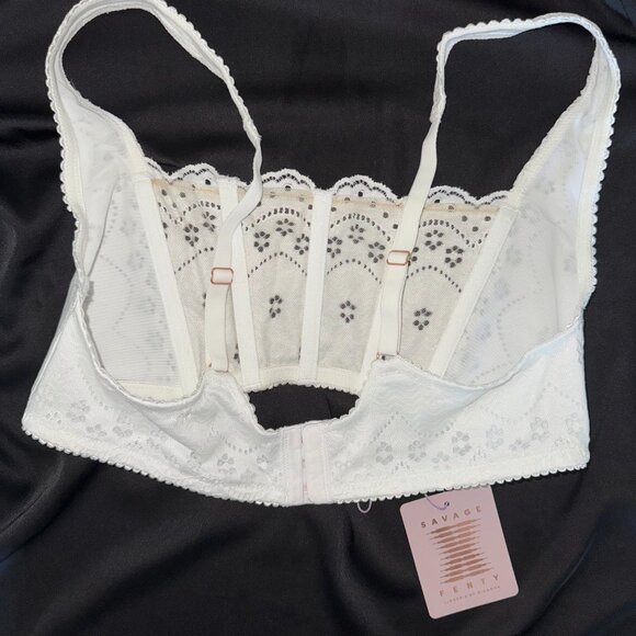 Savage X Fenty White Eyelet Lace Lingerie Set NWT - Picture 4 of 5